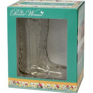 Pioneer Woman Drinking Embossed Glass Boot 20.9oz